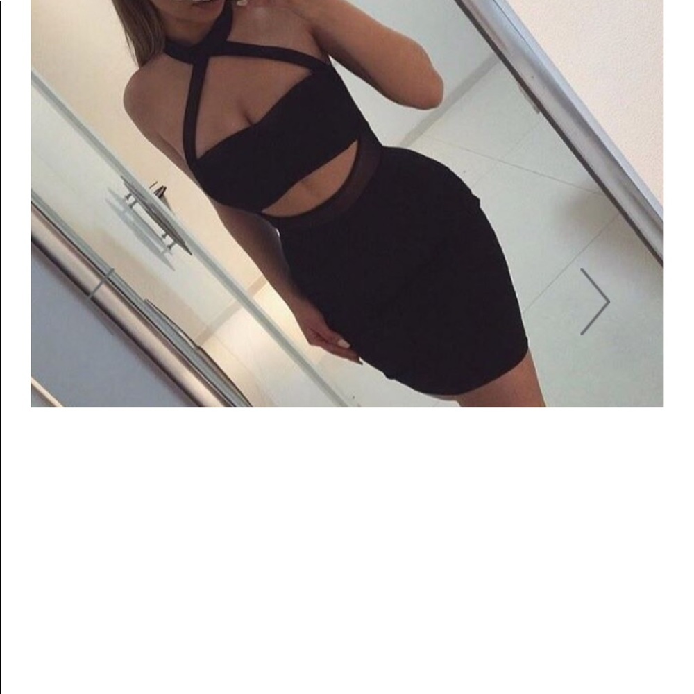 Hot Miami Styles Black Cut Out Mesh Dress